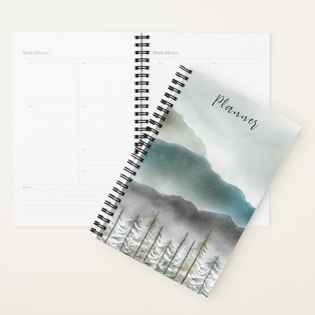 Aquarelle de montagne Planner de couverture souple (Créateur téléchargé)