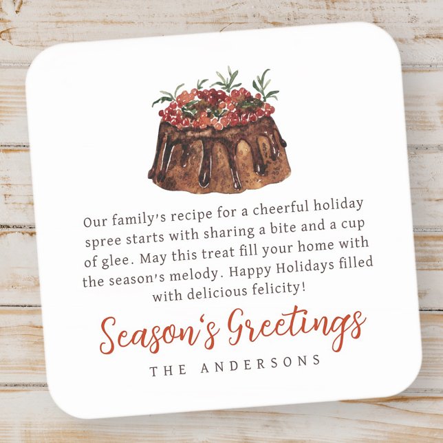 Aquarelle de Noël Cuisine gâtée Famille Étiquette  (Créateur téléchargé)