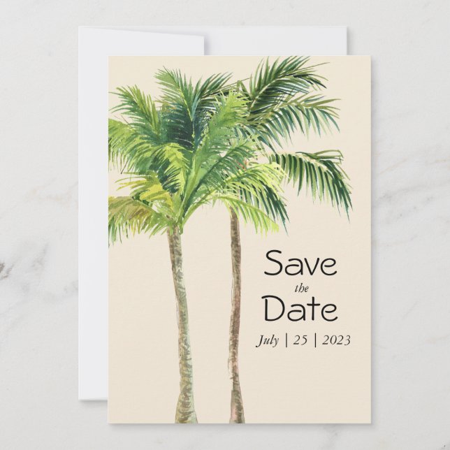 Aquarelle de palmier Jungle tropicale (Dos)