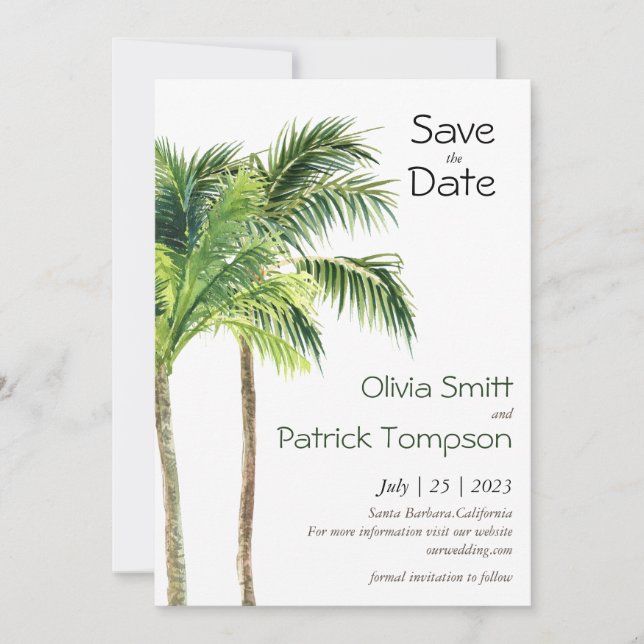 Aquarelle de palmier Jungle tropicale (Devant)