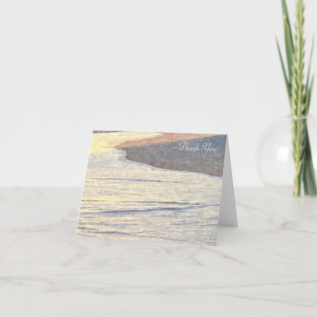 Aquarelle de plage Merci note (Devant)