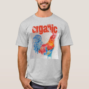 Aquarelle de poulet bio Rooster rouge T-Shirt