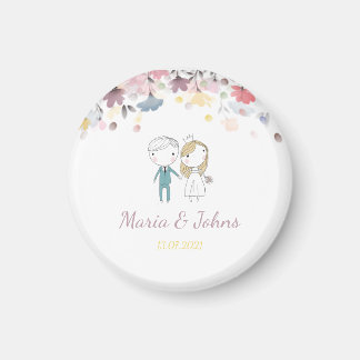 Aquarelle de printemps colorée Aimant floral