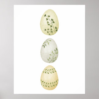 Aquarelle de printemps, OEuf de Pâques Poster d'ar