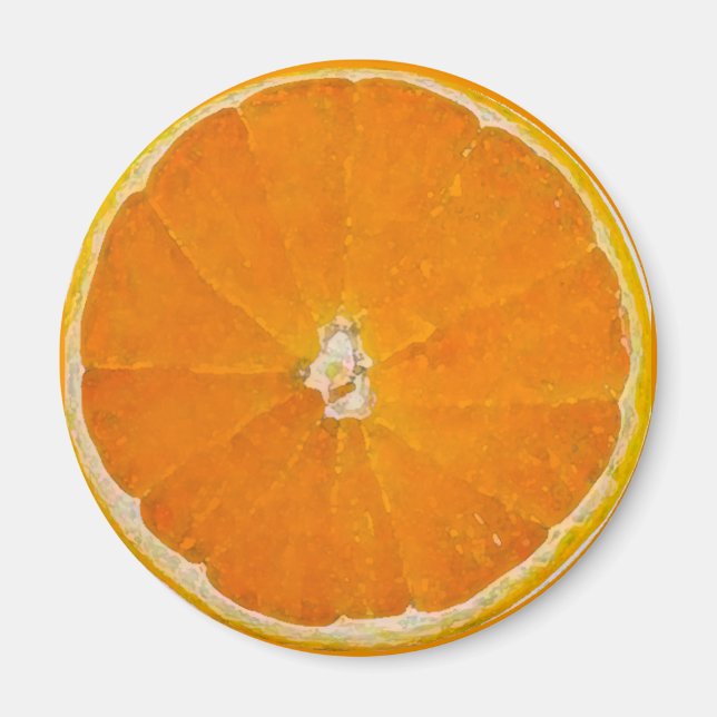 Aquarelle de tranche orange - Aimant (Devant)