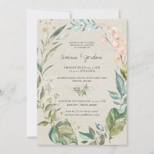 Aquarelle de verdure   Dîner de répétition floral 