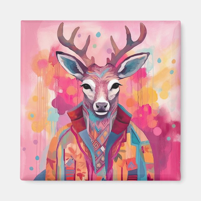 Aquarelle Deer Magnet (Devant)