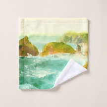 Aquarelle des vagues écrasantes