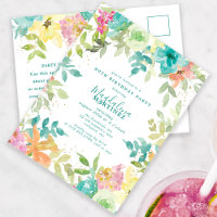 Aquarelle d'été Floral 80e Invitation d'anniversai