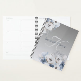 Aquarelle d'hiver Monogramme floral personnalisé