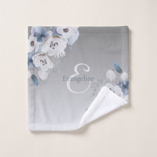 Aquarelle d'hiver Monogramme floral personnalisé