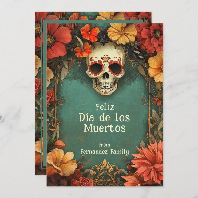 💀 🎉 Aquarelle Día de Muertos (Devant / Derrière)