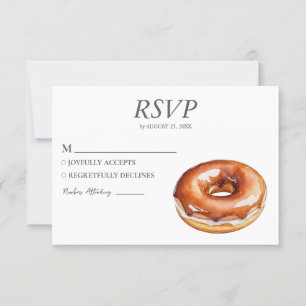 Aquarelle Donut RSVP Card Mariage Doughnut douce