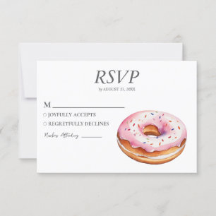 Aquarelle Donut RSVP Card Mariage Doughnut douce