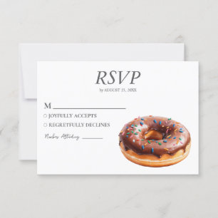 Aquarelle Donut RSVP Card Mariage Doughnut douce