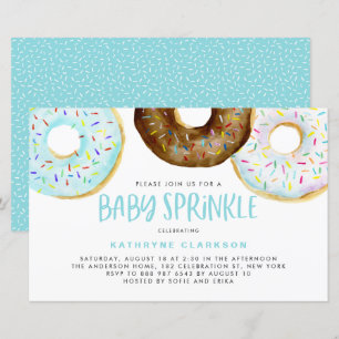 Aquarelle Donuts Garçon Baby Sprinkle Invitation