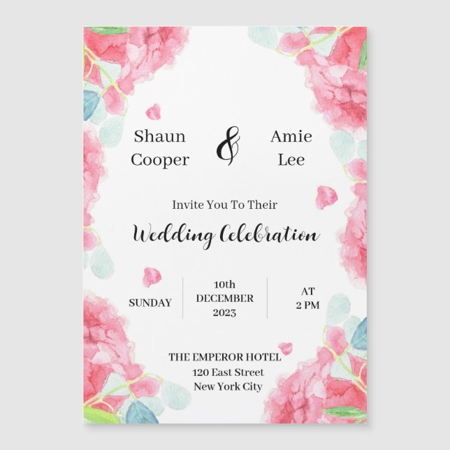 Aquarelle douce Faire-part de mariage Boho (Devant)