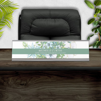 Aquarelle douce Floral Personnalisé Plaque de nom