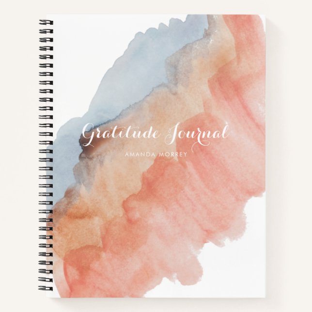 Aquarelle douce Gratitude Journal personnalisée (Devant)