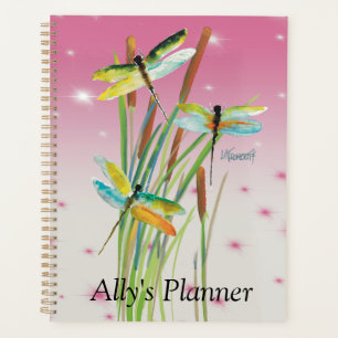 Aquarelle Dragonfly Rose Personnalisé Planner