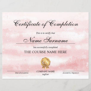 Aquarelle du cours de certificat d'achèvement