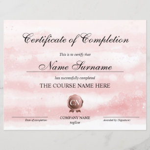 Aquarelle du cours de certificat d'achèvement