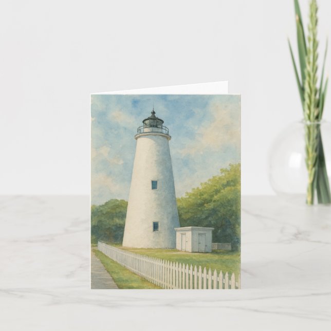 Aquarelle du phare d'Ocracoke (Devant)