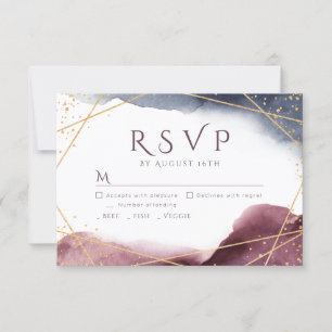 Aquarelle Dusk Géométrique Mariage moderne RSVP