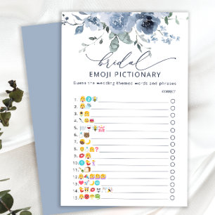 Aquarelle Dusty Blue Floral Fête des mariées Jeu