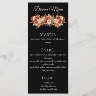 Aquarelle Elégance Automne Mariage Menu- Menu