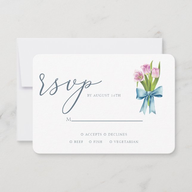 Aquarelle Elégant Mariage Floral Rsvp (Devant)