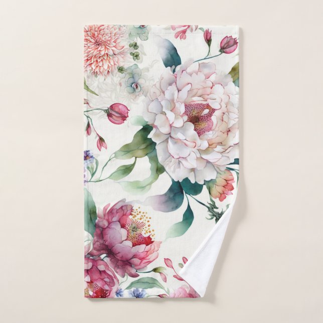 Aquarelle élégante fleur asiatique motif floral (Serviette à main)
