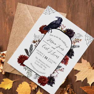 Aquarelle Elégante Halloween Floral Boho Feather