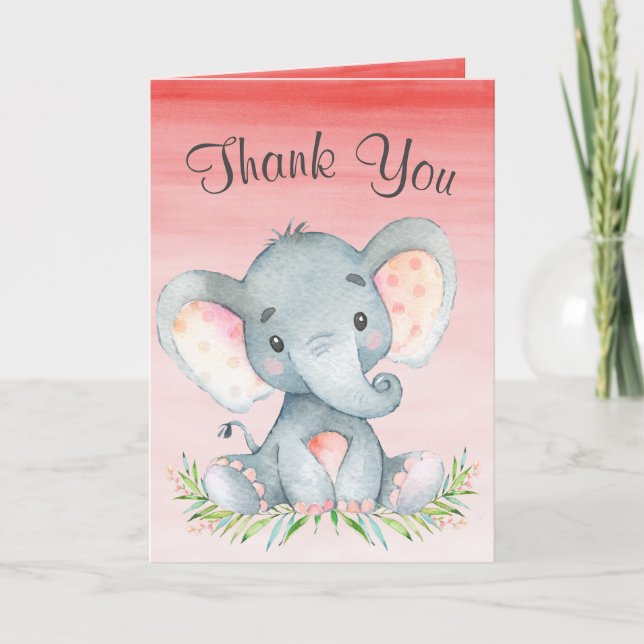 Aquarelle Elephant Girl Merci (Devant)