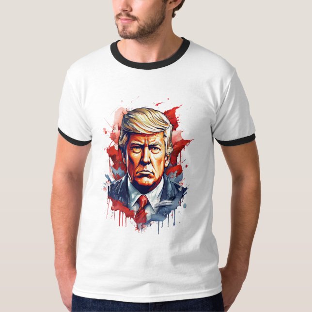 Aquarelle en gras Donald Trump T-shirt design (Devant)