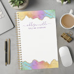 Aquarelle en or arc-en-ciel Agate personnalisé<br><div class="desc">Améliorez votre planification professionnelle grâce à cette aquarelle en or arc-en-ciel agate business planner personnalisé. Parfait pour les femmes qui apprécient les designs vibrants et luxueux, ce planificateur combine la beauté de l'aquarelle agate avec la fonctionnalité pratique. Les touches dorées et le motif coloré ajoutent une touche d'élégance à votre...</div>