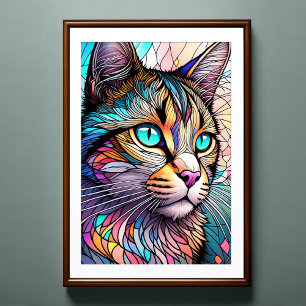 Aquarelle en verre verni Style Chat 2:3 Poster