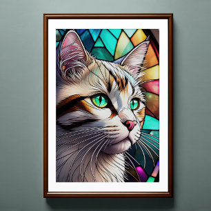 Aquarelle en verre verni Style Chat 2:3 Poster