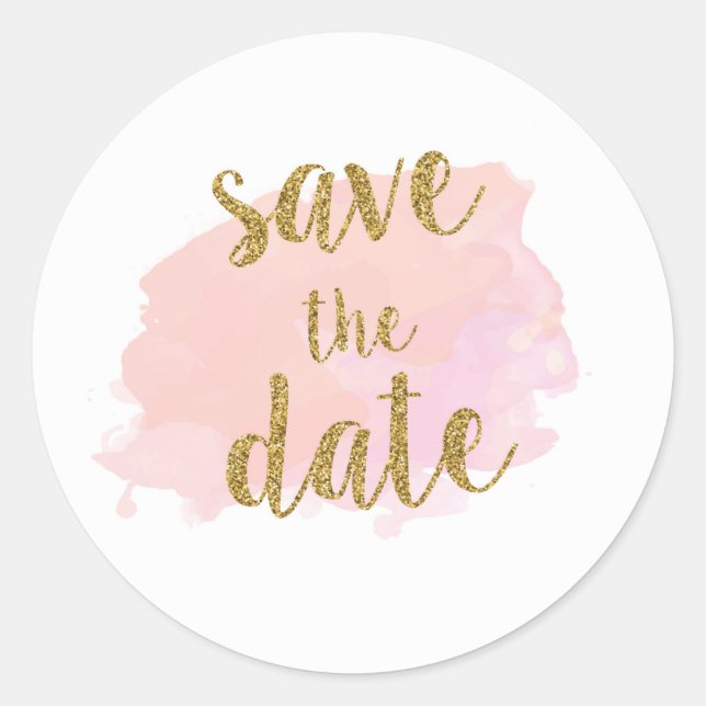 Aquarelle Enregistrer la date Mariage Stickers (Devant)