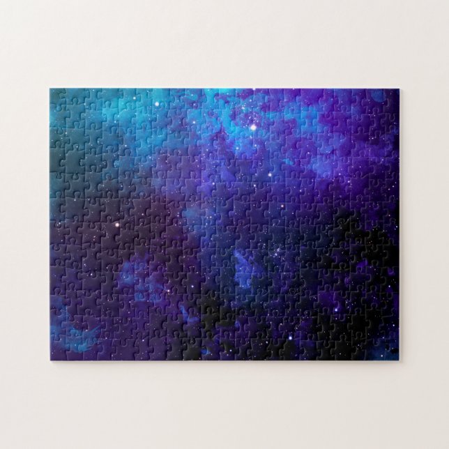 Aquarelle Espace Outerspace Étoiles Jigsaw Puzzle (Horizontal)