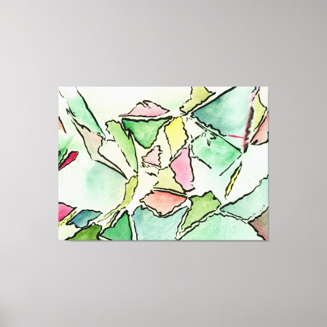 Aquarelle et encre des rêves brisés sur Toile Art (Recto)