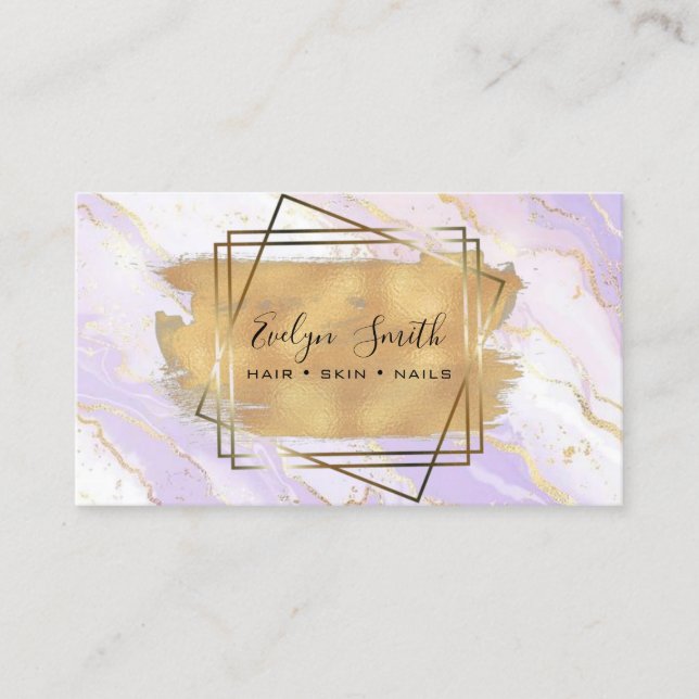 aquarelle et fausse feuille d'or carte de visite (Devant)