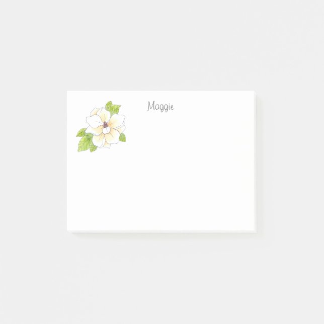 Aquarelle et stylo Magnolia Flower Post-it Notes (Devant)