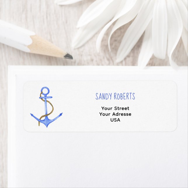 Aquarelle - Étiquette d'adresse de retour (En situation)