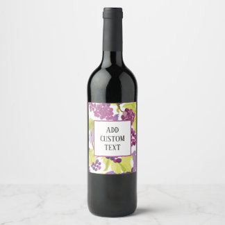 Aquarelle Étiquette de vin de raisin Ajouter votre