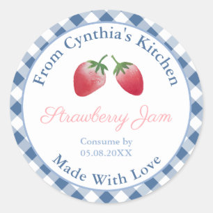 Aquarelle Étiquettes de confiture de fraises maiso