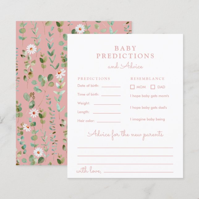 Aquarelle Eucalyptus Baby Prédictions et conseils (Devant / Derrière)