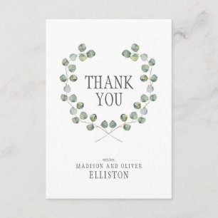 Aquarelle Eucalyptus cadre feuille   Merci