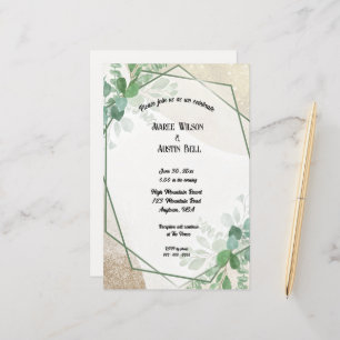 Aquarelle Eucalyptus Feuilles dans cadre Or