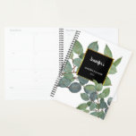 Aquarelle eucalyptus feuilles personnel élégant<br><div class="desc">Aquarelle eucalyptus feuille personnel élégant Planner. Vous pouvez le personnaliser et ajouter votre nom,  votre texte et votre année, </div>